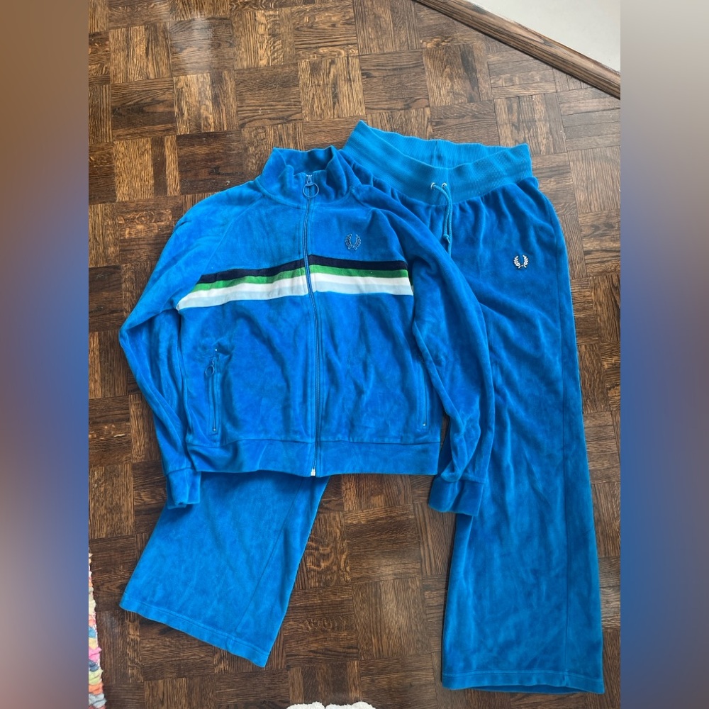 Vintage Fred Perry Velour Track Suit - Size M